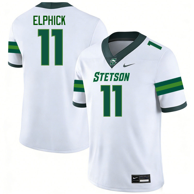 Stetson Hatters #11 Kyle Elphick College Football Jerseys,Uniforms-White